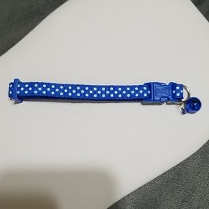 Blue and White Polka Dot Small Pet Collar